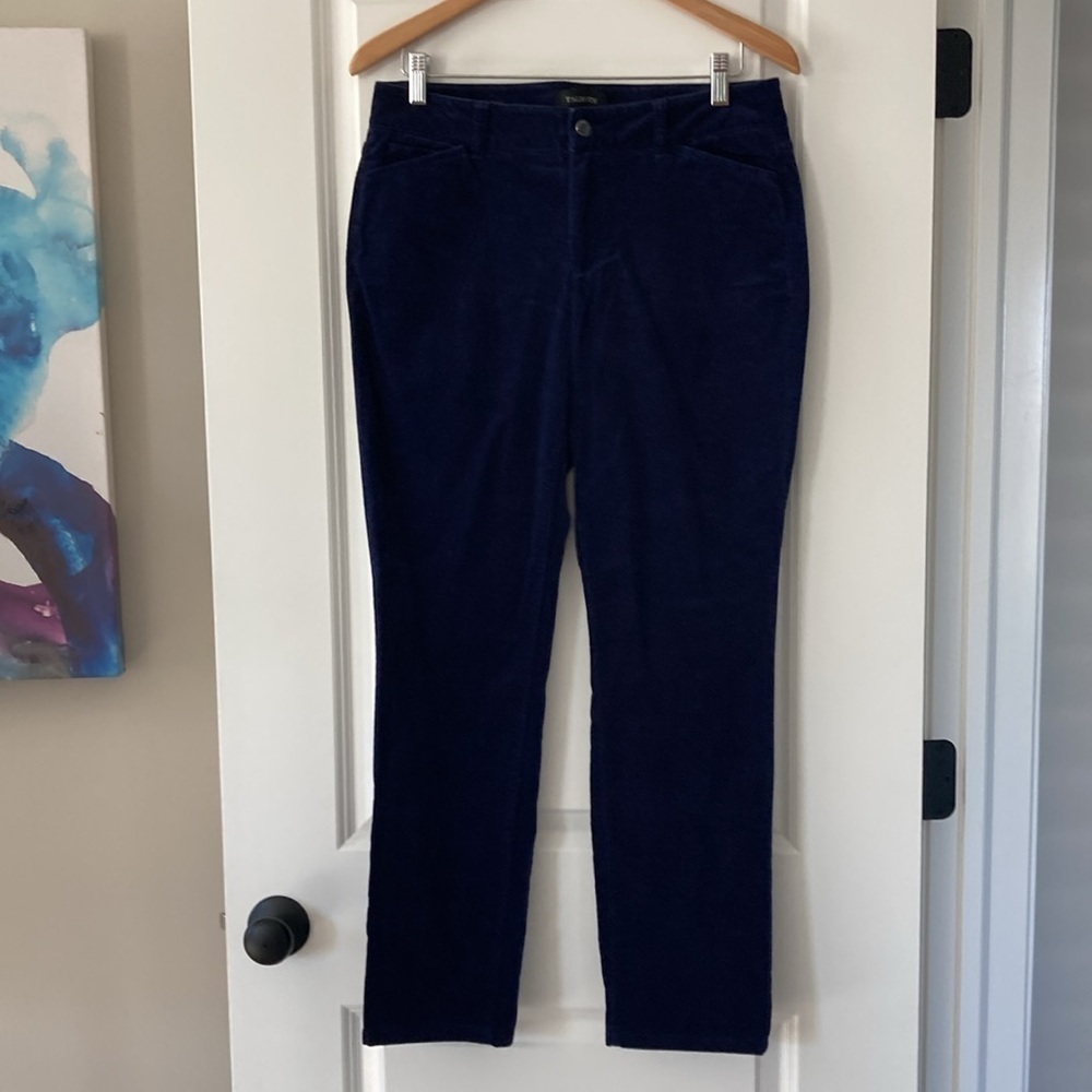 Talbots 10 blue pants curvy velour - Picture 4 of 13